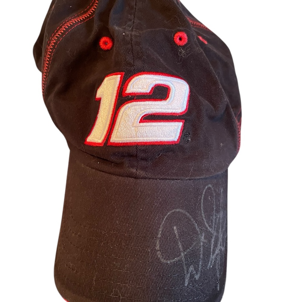 Penske Racing Number 12 Hat NASCAR Sports Autographed David Stremme